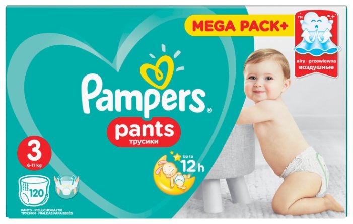 Pampers трусики Pants 3 (6-11 кг) 120 шт. (фото modal 2)