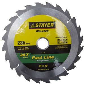 Пильный диск STAYER Fast Line 3680-235-30-24 235х30 мм (фото modal nav 1)