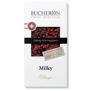 Шоколад Bucheron Village молочный с кусочками малины (фото modal nav 1)