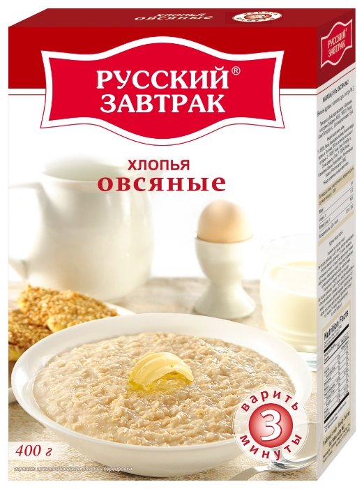 Русский завтрак Хлопья овсяные, 400 г (фото modal 1)