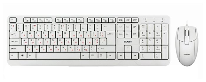 Клавиатура и мышь SVEN KB-S330C White USB (фото modal 1)