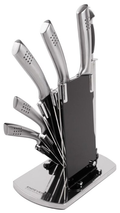 Набор ENDEVER Hamilton-016 5 ножей, ножницы и мусат с подставкой (фото modal 3)