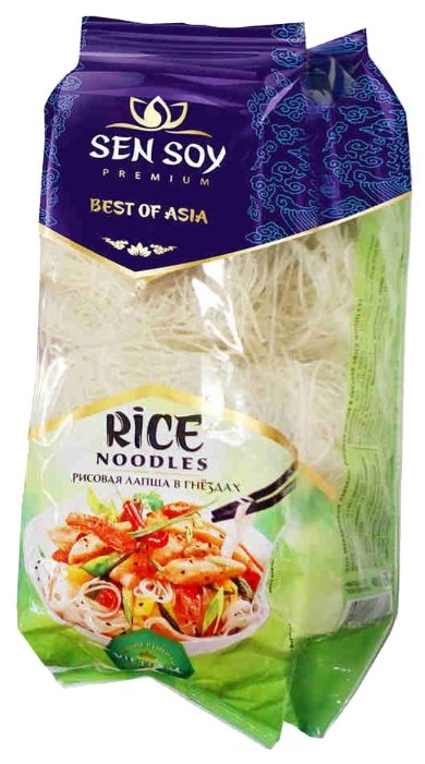 Лапша Sen Soy Rice noodles рисовая в гнездах 400 г (фото modal 1)