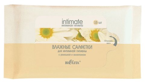 Bielita Влажные салфетки для интимной гигиены Intimate с ромашкой и амантоином, 15 шт (фото modal 1)