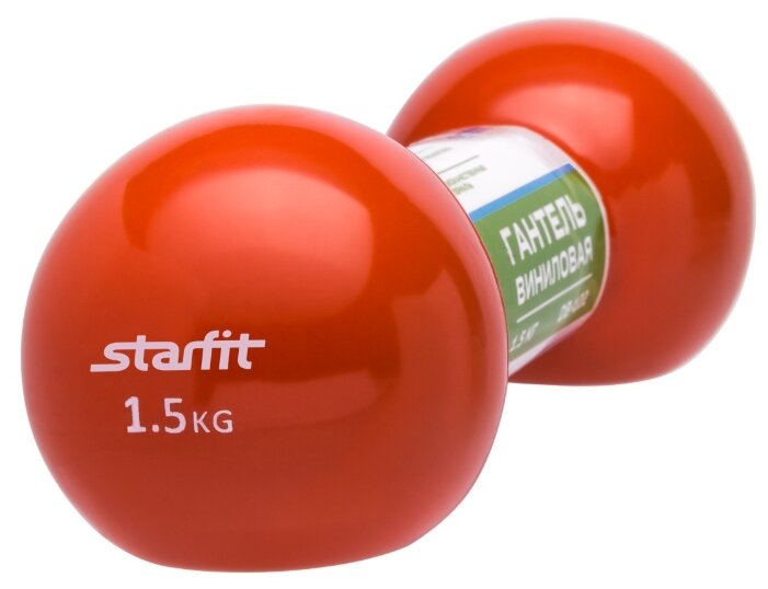Гантель цельнолитая Starfit DB-102 1.5 кг оранжевая (фото modal 2)