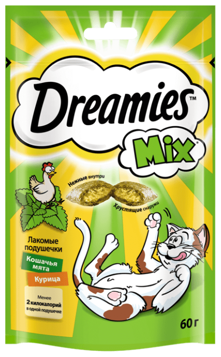 Лакомство для кошек Dreamies Mix кошачья мята, курица (фото modal 1)