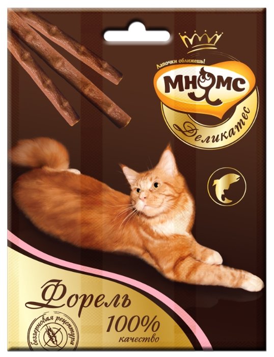 Лакомство для кошек Мнямс Деликатес Лакомые палочки с форелью (фото modal 1)
