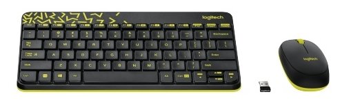 Клавиатура и мышь Logitech MK240 Nano Black-Yellow USB (фото modal 2)