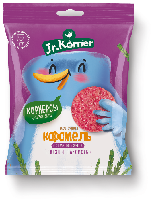 Мини хлебцы рисовые Jr.Korner Молочная карамель с соками ягод и фруктов 30 г (фото modal 1)