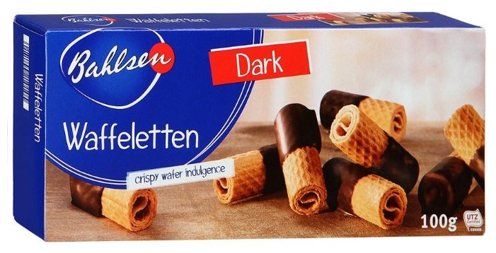 Вафельные трубочки Bahlsen Waffeletten Dark Chocolate в темном шоколаде 100 г (фото modal 1)