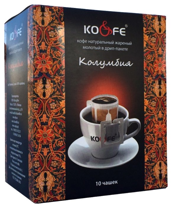 Молотый кофе KO&FE Колумбия, в дрип-пакетах (фото modal 2)