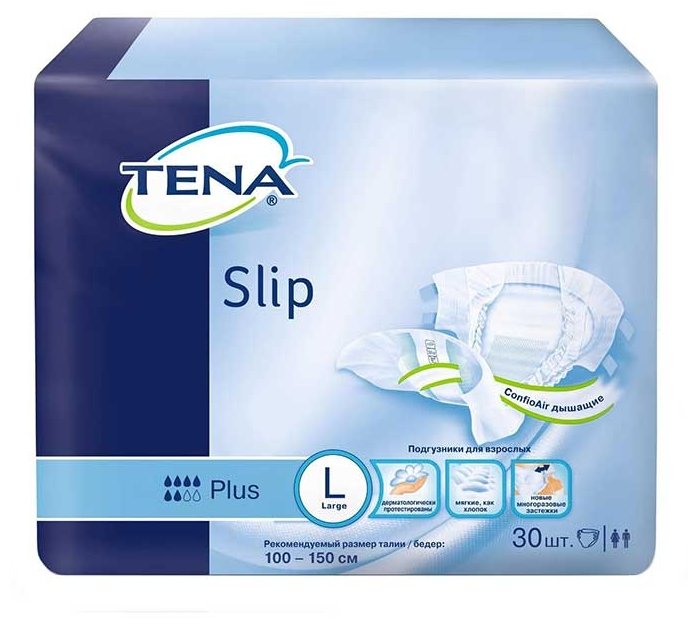 Подгузники TENA Slip Plus (710930/710830//710530) (30 шт.) (фото modal 1)
