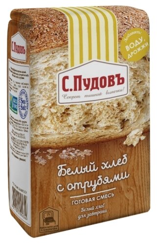 С.Пудовъ Смесь для выпечки хлеба Белый хлеб с отрубями, 0.5 кг (фото modal 1)