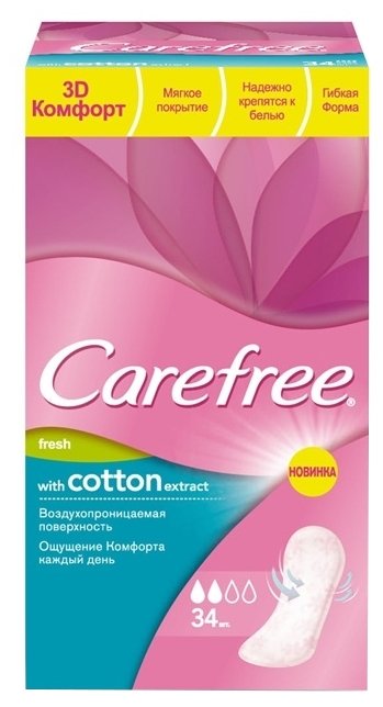 Carefree прокладки ежедневные Cotton extract Fresh (фото modal 6)