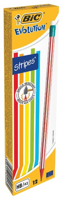 BIC Набор чернографитных карандашей Evolution Stripes 12 шт (8960342) (фото modal 1)