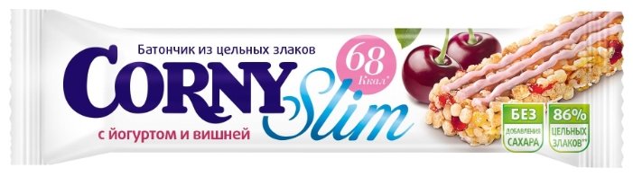 Злаковый батончик Corny Slim без сахара с йогуртом и вишней, 20 г (фото modal 1)