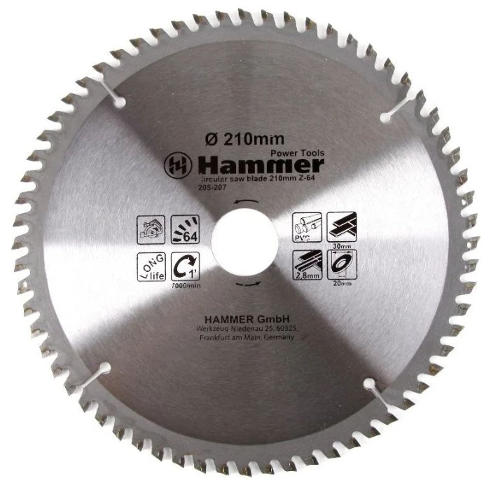 Пильный диск Hammer Flex 205-207 CSB PL 210х30 мм (фото modal 1)