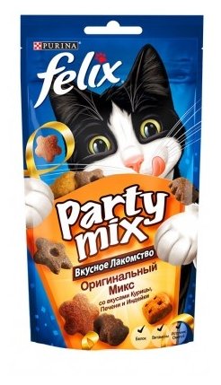 Лакомство для кошек Felix Party Mix Оригинальный микс со вкусом курицы, печени и индейки (фото modal 4)