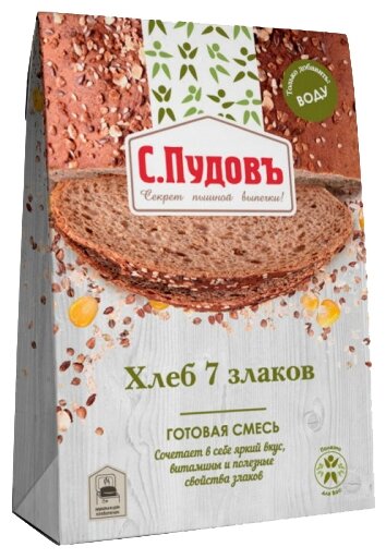 С.Пудовъ Смесь для выпечки хлеба Хлеб 7 злаков, 0.5 кг (фото modal 1)