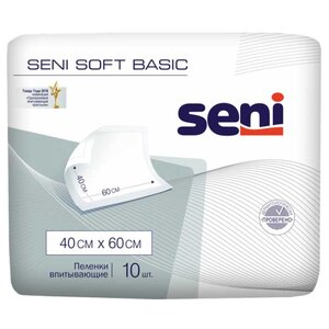 Пеленки Seni Soft Basic (SE-091-B010-001) 40 х 60 см (10 шт.) (фото modal nav 1)