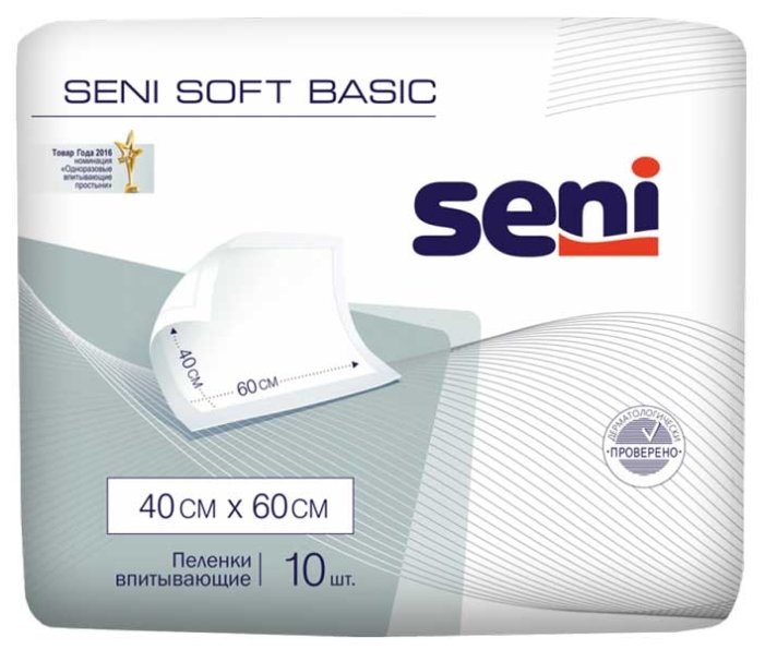 Пеленки Seni Soft Basic (SE-091-B010-001) 40 х 60 см (10 шт.) (фото modal 1)