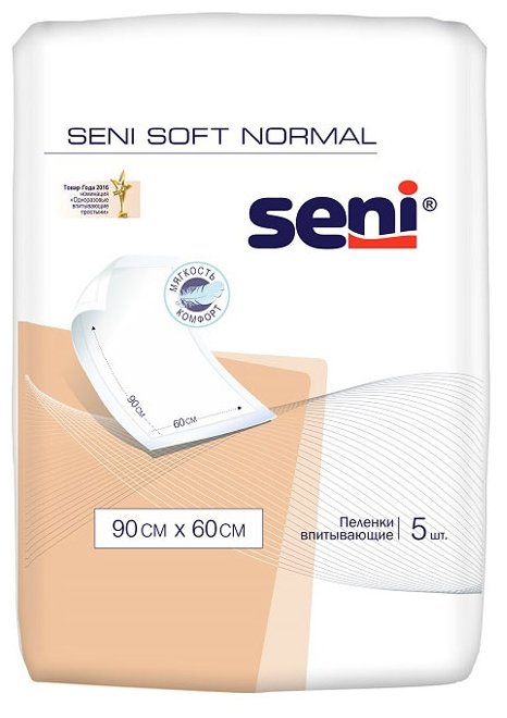 Пеленки Seni Soft Normal (SE-091-SN05-J03) 60 х 90 см (5 шт.) (фото modal 1)