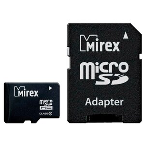 Карта памяти Mirex microSDHC Class 4 + SD adapter (фото modal nav 1)