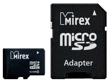 Карта памяти Mirex microSDHC Class 4 + SD adapter (фото modal 1)