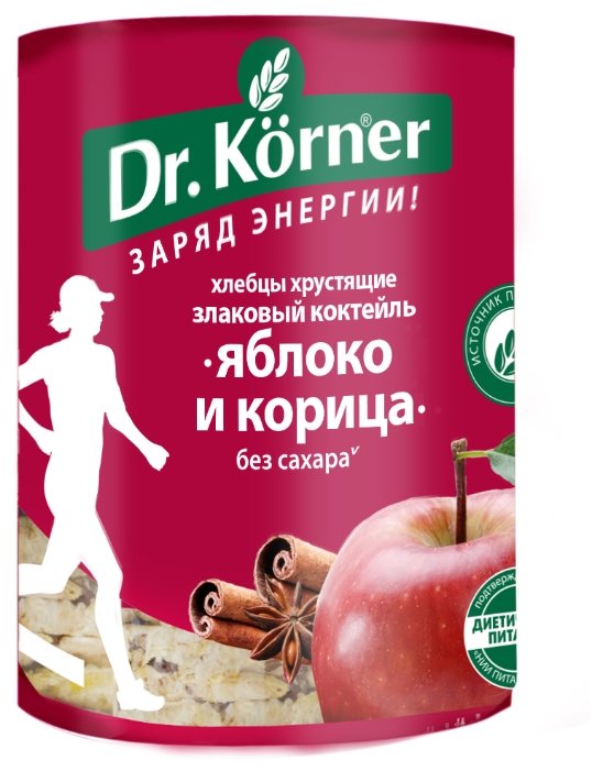 Хлебцы мультизлаковые Dr. Korner злаковый коктейль яблоко и корица 90 г (фото modal 1)