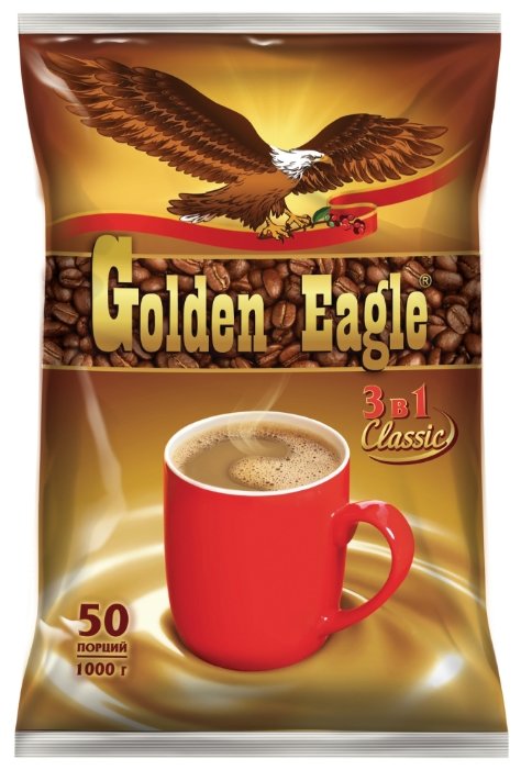 Растворимый кофе Golden Eagle 3 в 1 Classic, в пакетиках (фото modal 1)