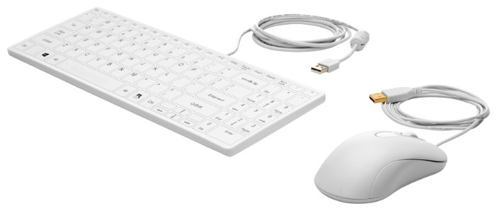 Клавиатура и мышь HP 1VD81AA Keyboard and Mouse Healthcare Edition White USB (фото modal 1)