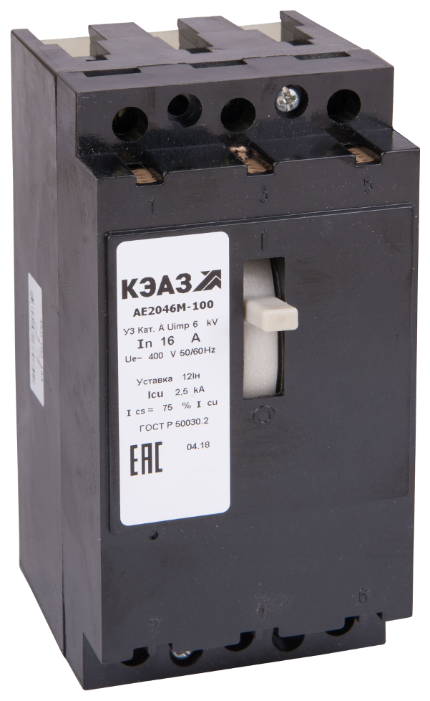 Автоматический выключатель КЭАЗ АЕ2046М-400 3P 1kA (фото modal 1)