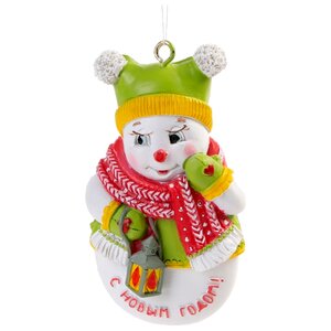 Елочная игрушка Феникс Present Снеговик в шапочке (77792) (фото modal nav 1)