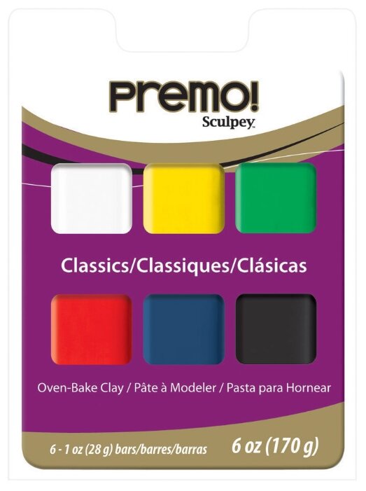 Полимерная глина Sculpey Premo Sampler Pack Classics (6 цветов), 170 г (фото modal 1)