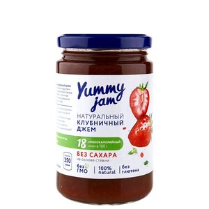 Джем Yummy jam натуральный клубничный без сахара, банка 350 г 350 г (фото modal nav 1)