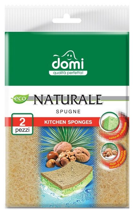 Губка кухонная Domi Naturale 2 шт (фото modal 1)