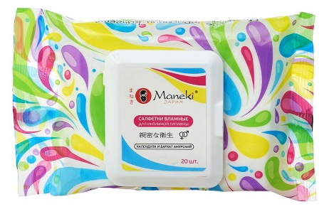 Maneki Влажные салфетки для интимной гигиены Kaiteki с календулой и бархатом, 20 шт (фото modal 1)