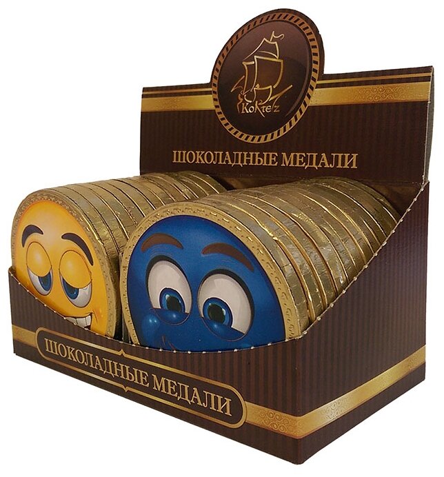Фигурный шоколад КОРТЕС Шоколадные медали Мэйлики с любовью, коробка (фото modal 1)