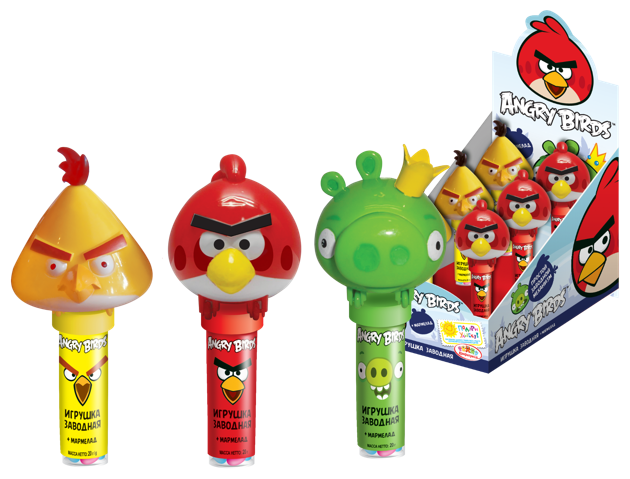 Жевательный мармелад Конфитрейд Angry Birds Красная, Желтая птицы и Свинка 20 г (фото modal 2)