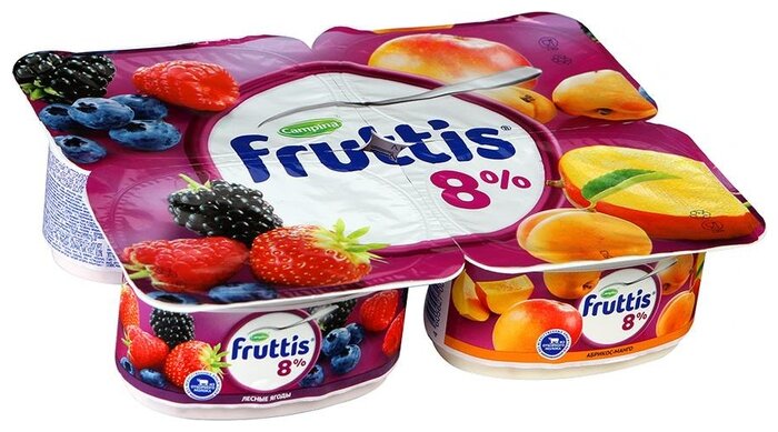 Йогуртный продукт Fruttis абрикос и манго 8%, 115 г (фото modal 1)