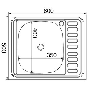 Накладная кухонная мойка Mixline 50х60 (0,4) 1 1/2 левая (фото modal nav 2)