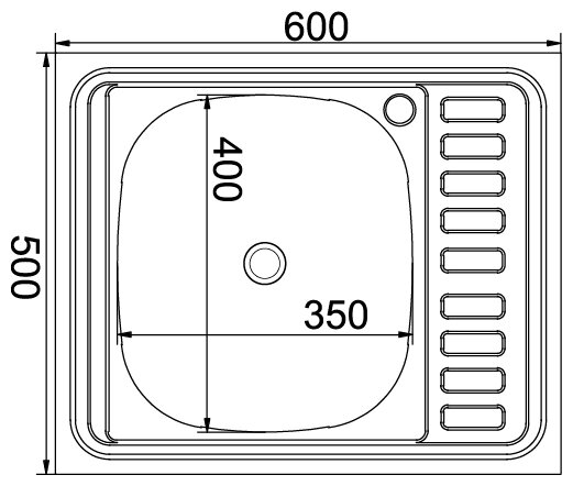 Накладная кухонная мойка Mixline 50х60 (0,4) 1 1/2 левая (фото modal 2)
