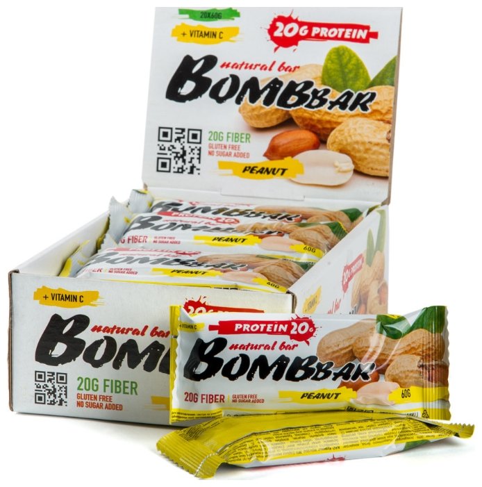 BombBar протеиновый батончик Natural Bar + Vitamin C (60 г)(20 шт.) (фото modal 2)