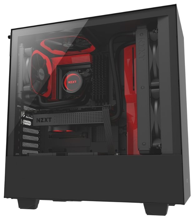 Компьютерный корпус NZXT H500 Black/red (фото modal 1)
