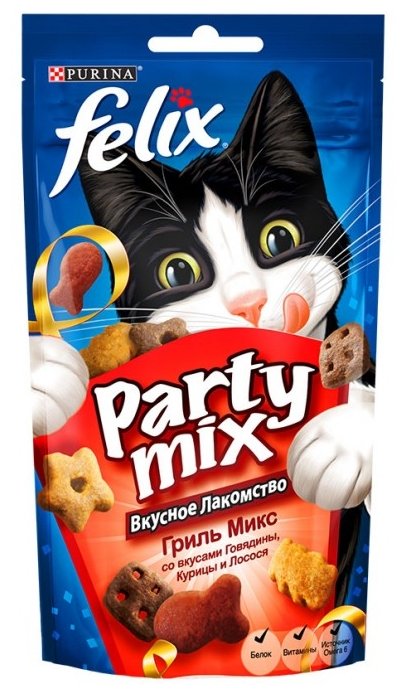Лакомство для кошек Felix Party Mix Гриль-микс со вкусом говядины, курицы и лосося (фото modal 4)