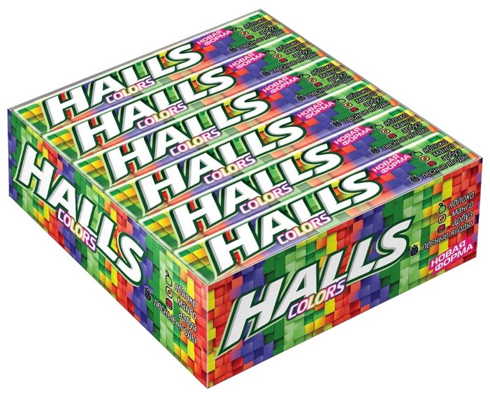 Леденцы Halls Colors ассорти 12 шт. (фото modal 1)