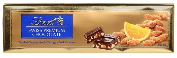 Шоколад Lindt Swiss premium темный с апельсином и миндалем (фото modal 2)