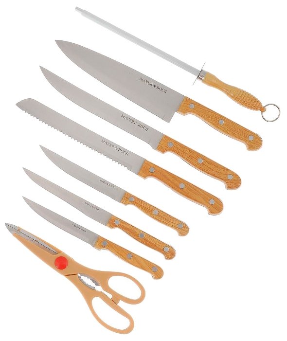 Набор MAYER & BOCH 12 ножей, ножницы и мусат с подставкой 24251 / 24252 / 24253 (фото modal 9)