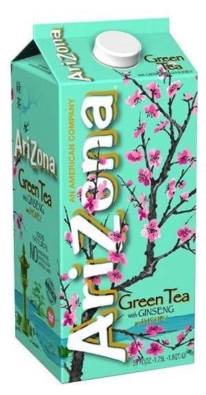 Чай AriZona Green Tea with Ginseng and Honey, тетра-пак (фото modal 1)