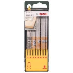 Набор пилок для лобзика BOSCH Set T-Shank 2607019458 8 шт. (фото modal nav 1)